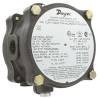 Dwyer Explosion Proof Pressure Switch, Series 1950G
